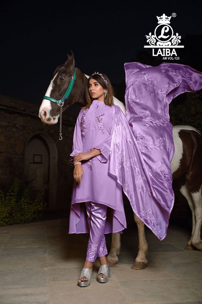 Laiba The Designer Studio Am 123 Georgette Designer Ready Made Suit Collection